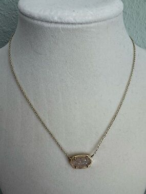 Kendra Scott Elisa Gold Pendant Necklace - Iridescent Drusy